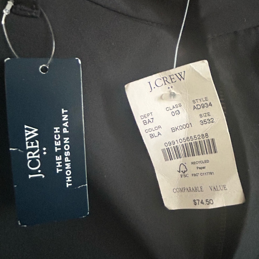 J.Crew Thompson Flex Pants in Black